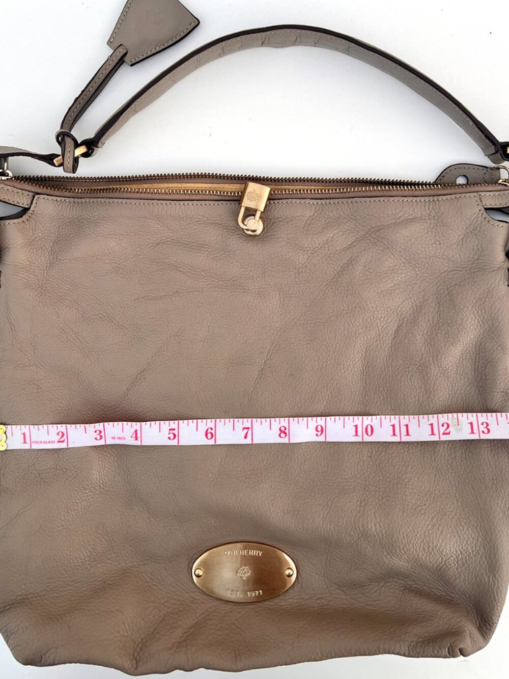 MULBERRY Taupe Pebbled Leather Slouchy Hobo Bag - Picture 12 of 16